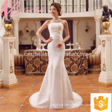 Suzhou fábrica de encajes apliques sirena barata a medida más vestido de novia de tamaño